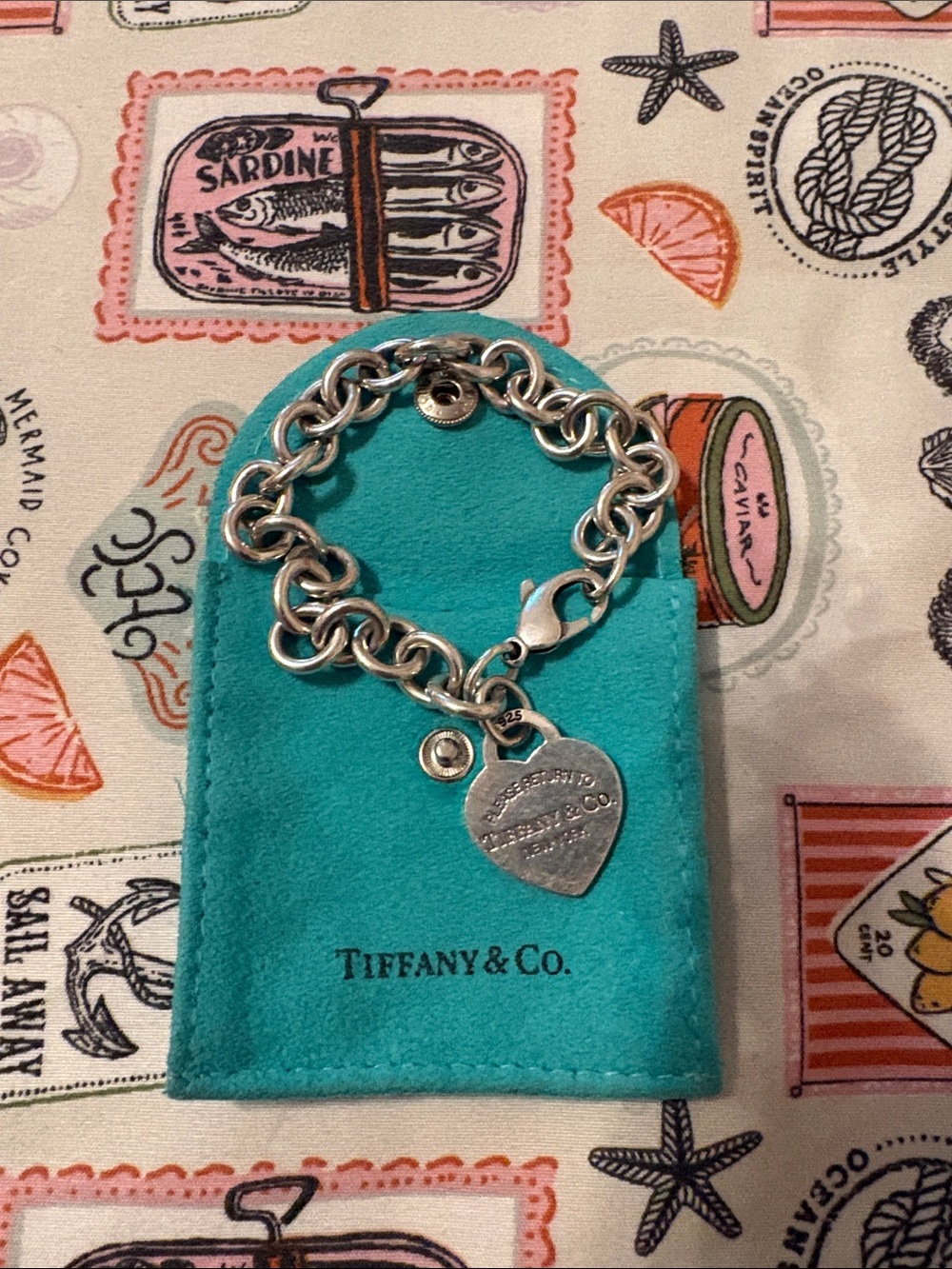 Real silver imitation tiffany & co bracelet